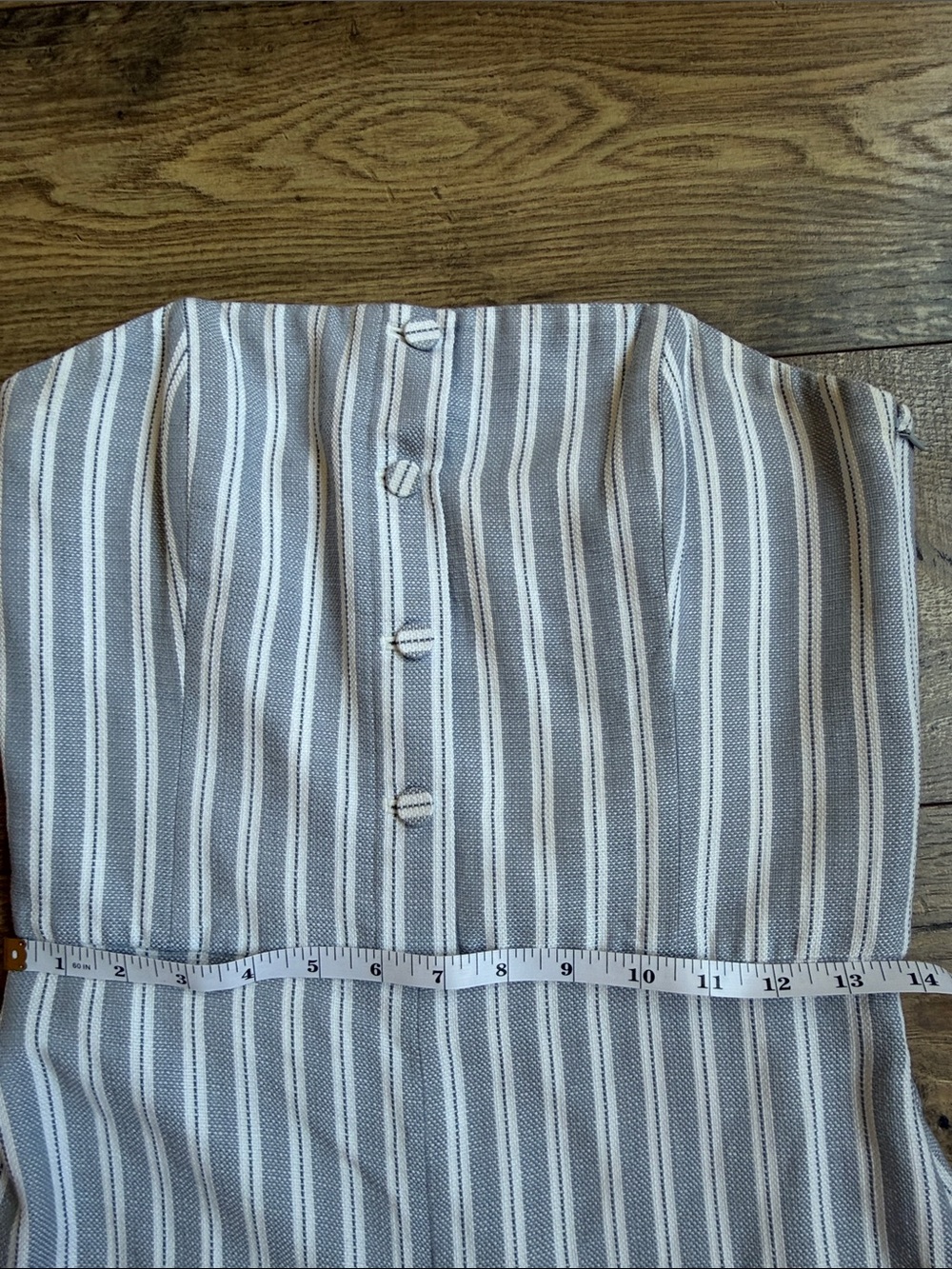 Club Monaco Alberrtah Strapless Striped Wide Leg Jumpsuit Blue White Size 4 - Picture 6 of 10